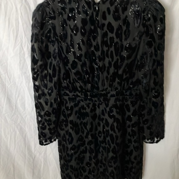 Express: Black on Black Cheetah Print Shimmer Dress- S - Picture 10 of 16